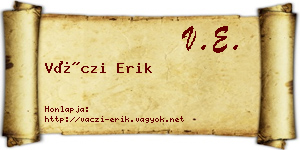 Váczi Erik névjegykártya